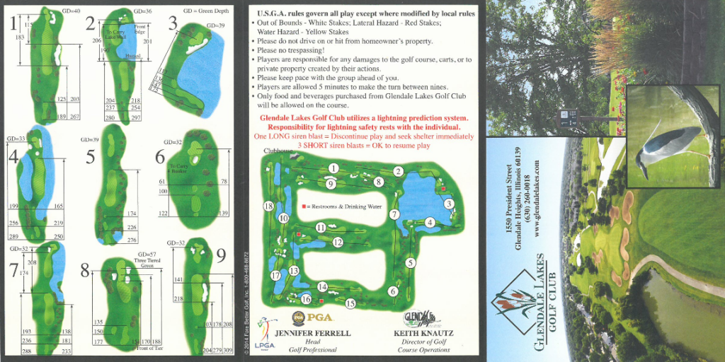 Scorecard Glendale Lakes Golf Club